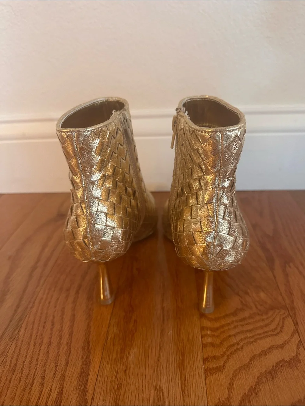 INC Gold Woven Pointed Toe Booties – Size 6.5 (NWOT)